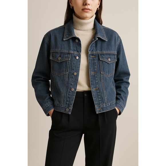 Vintage Denim Workwear Jacket Utility Trucker Quiet Luxury Unisex Oversized 90s - Picture 1 of 6